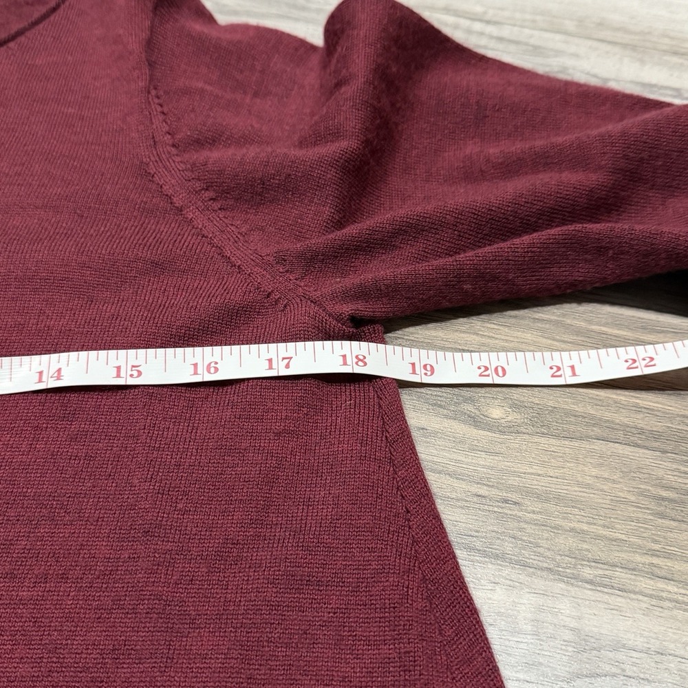 Eileen Fisher Asymmetrical Long Sleeve Dress in Wine - Picture 6 of 8